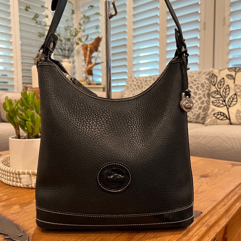 DOONEY & BOURKE Vintage Pebbled Leather Crescent Shoulder Bag